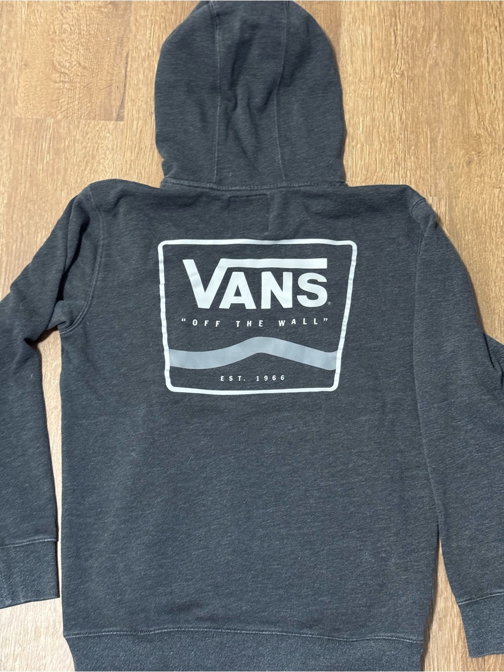 Vans Hoodie Gray Pullover Back Logo Size Small